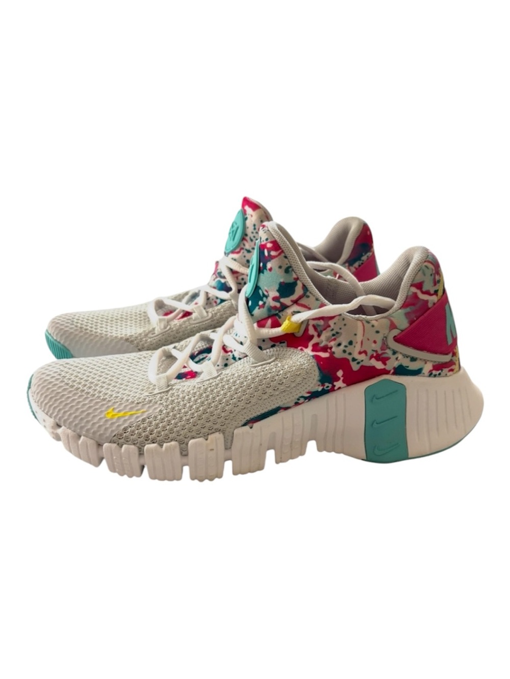 Nike pink gray teal Free Metcon 4 Photon Dust SZ 8.5 Worn 1X Indoors